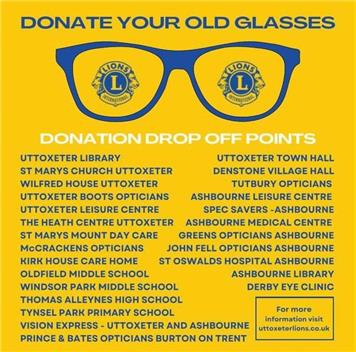  - Donate your Old Glasses / Hearing aids & Phones to Uttoxeter Lions to Recycle