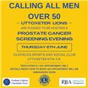Uttoxeter Lions are proud to announce that FREE Prostate Cancer Screening